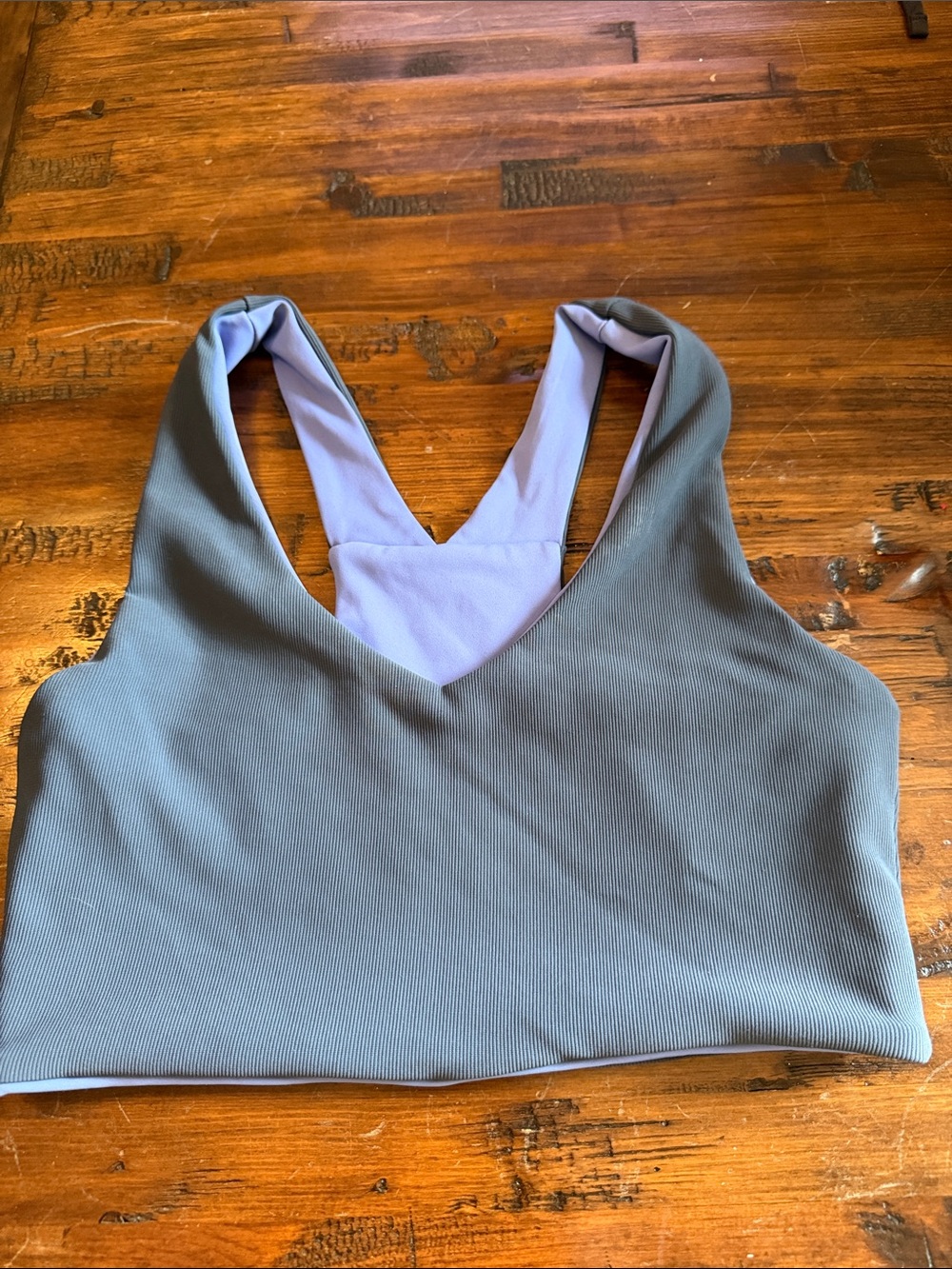 Reversible Gray and Lavender Sports Bra Top - Women